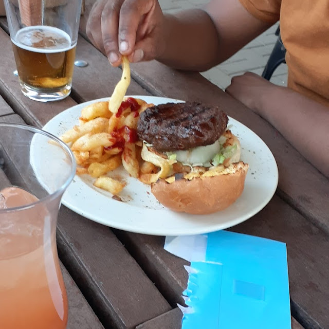 Beef Burger and Fries