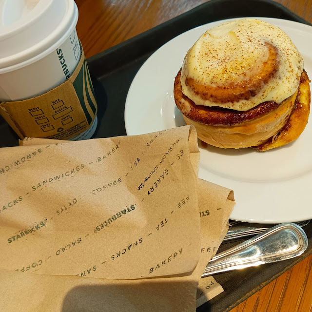 Cinnamon Bun and Signature Hot Chocolate