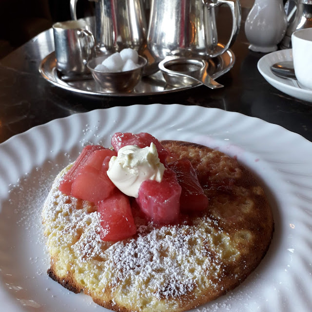 Rhubarb Pancake Breakfast