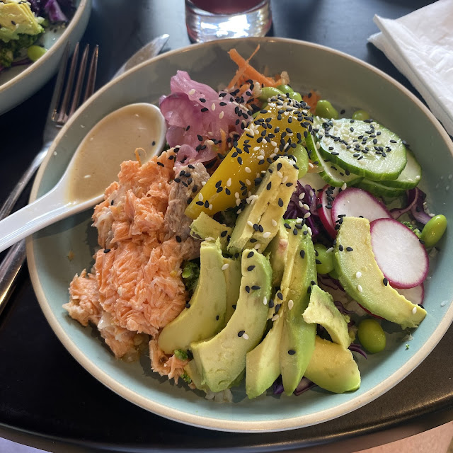 Roasted Salmon Poke Bowl on Cauliflower & Broccoli Rice