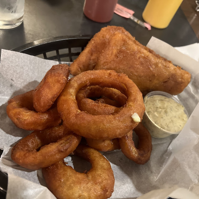 Fried Cod Fish with Onion Rings