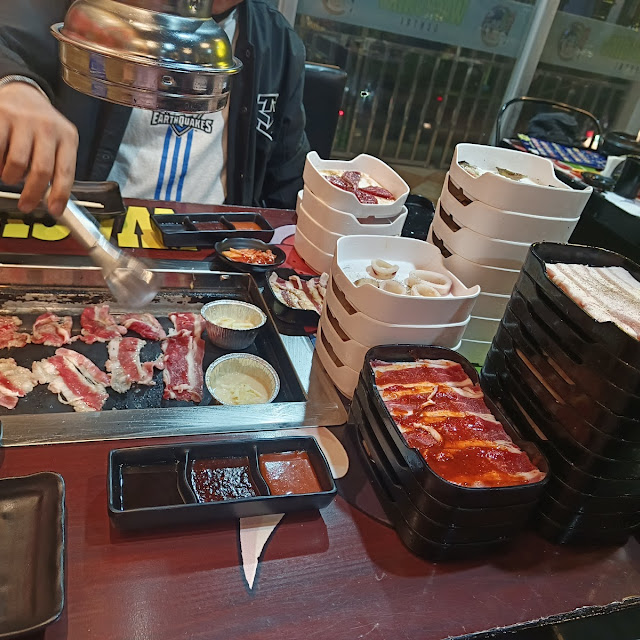 Beef Pork Chicken Shrimp Scallops Squid Salmon Belly