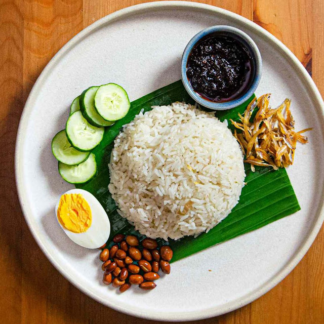 Nasi Lemak with Fried Chicken