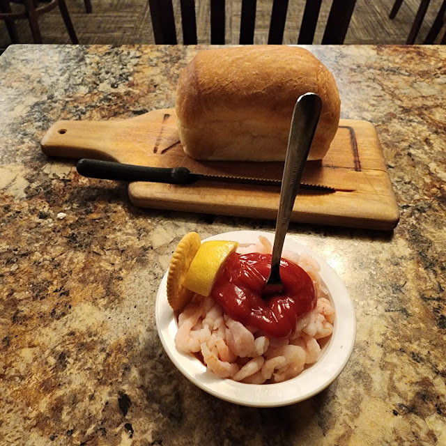 Bread and Shrimp Cocktail