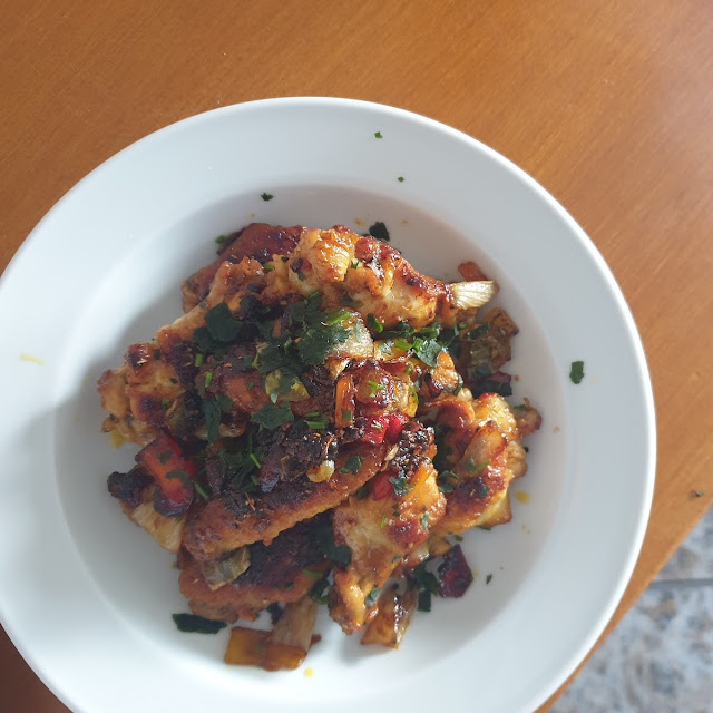 Gebratene Hähnchenfleisch Im Süß Chili Soß Indische Art