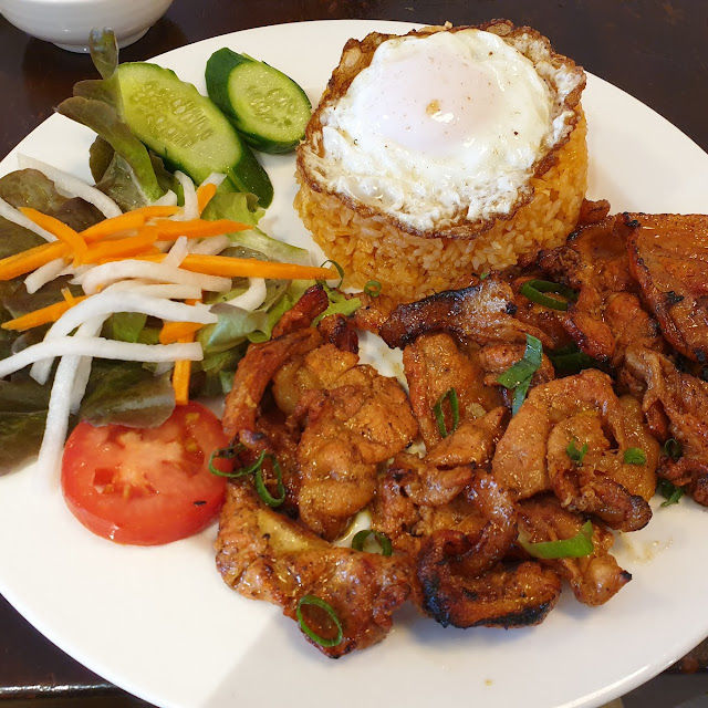 BBQ Pork with Red Rice and Egg