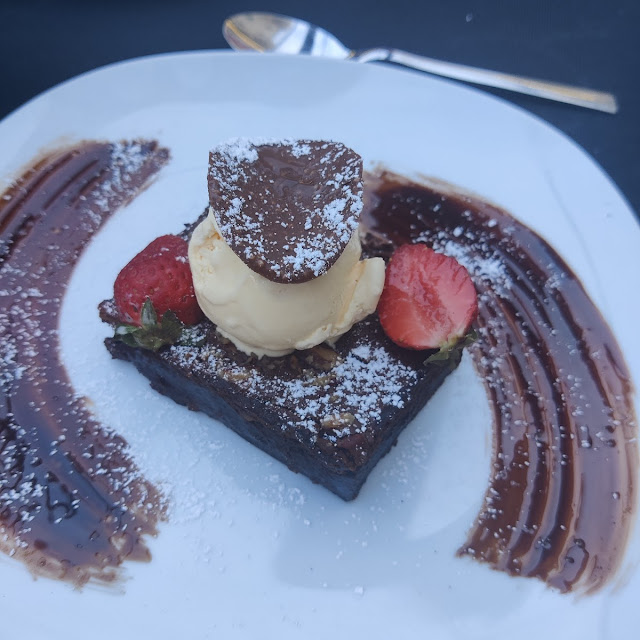 GF Brownie with Vanilla Ice Cream